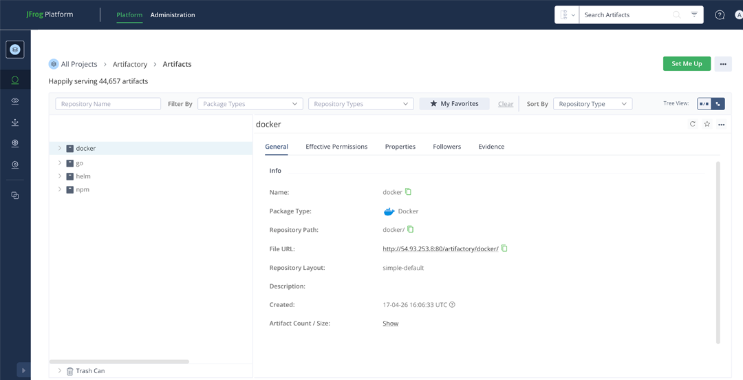 JFrog Artifactory registry overview