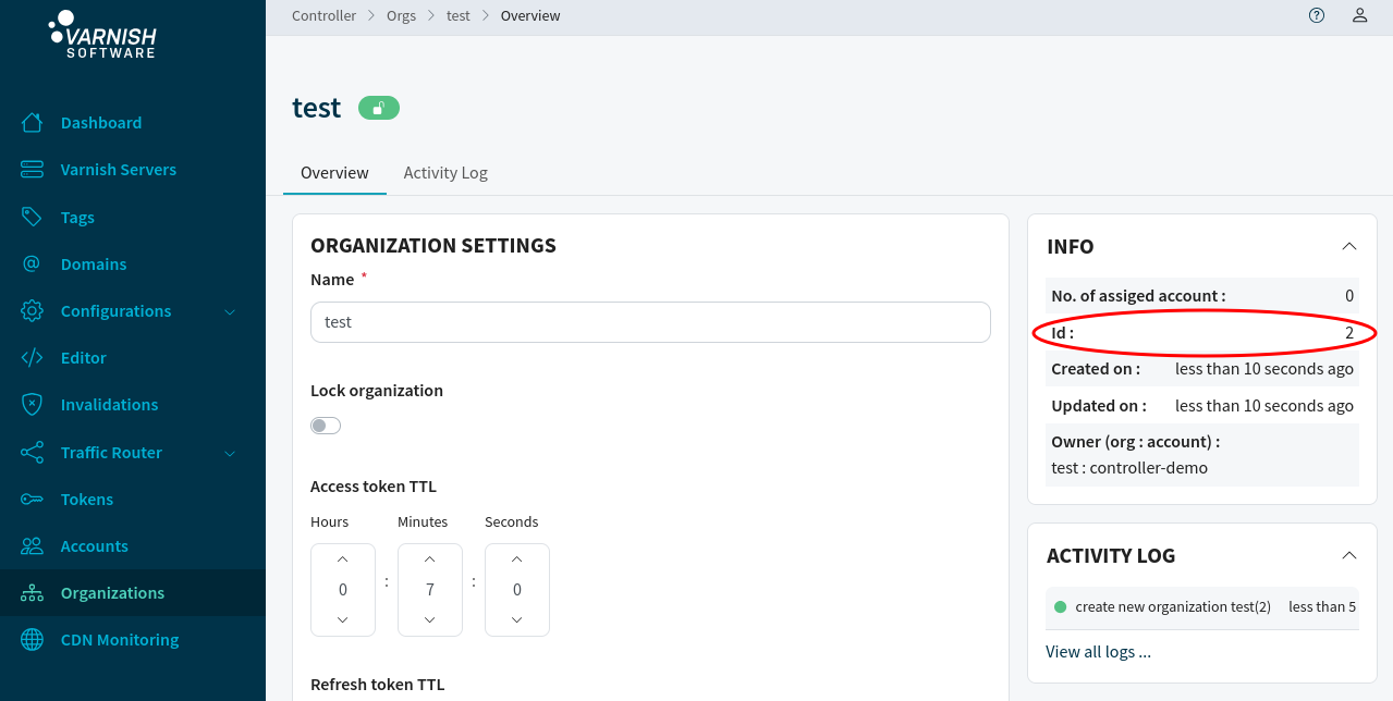 Step 2 - Finding organization ID