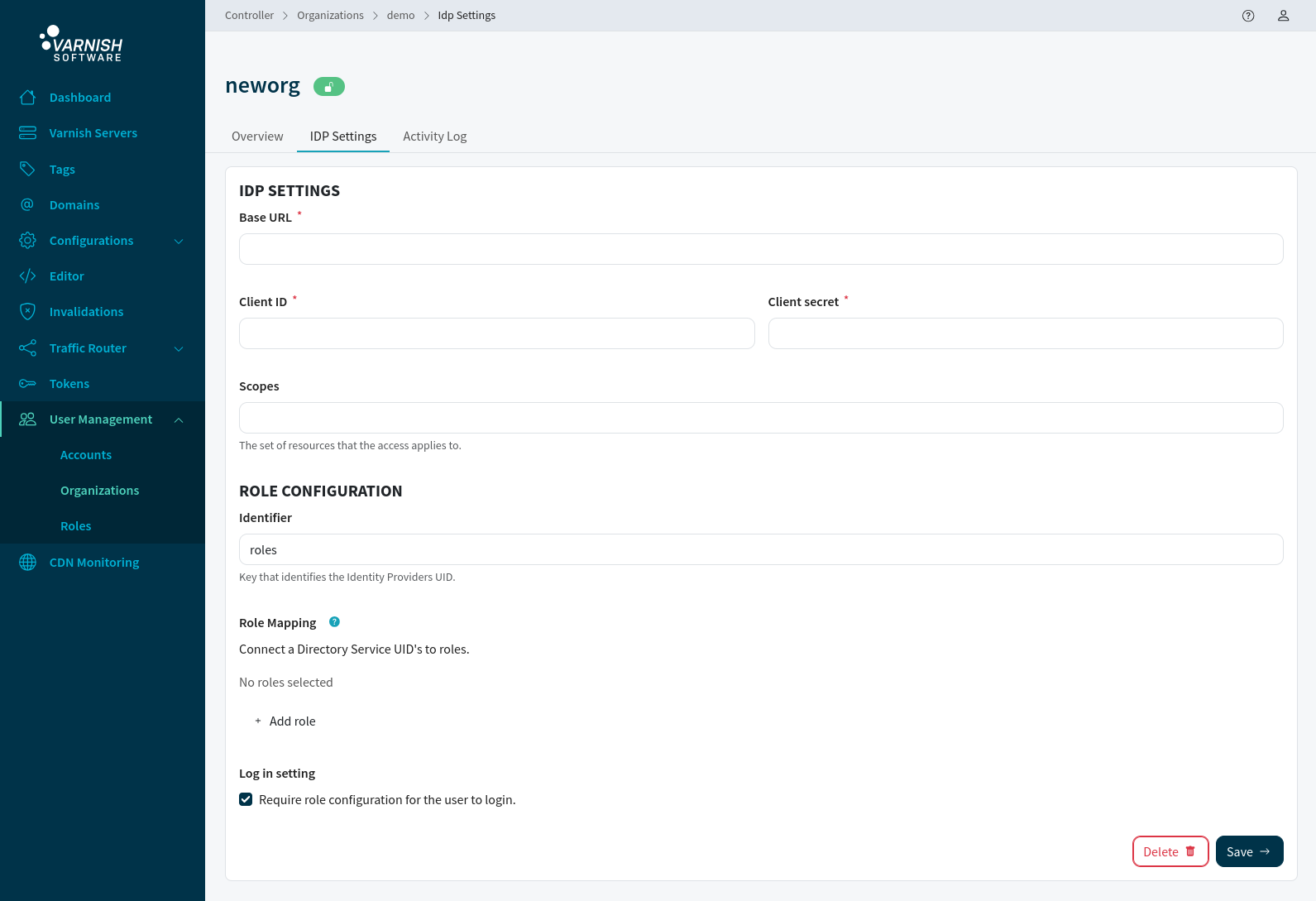 IDP Settings